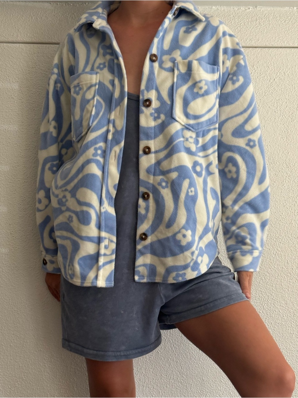 Billabong Fleece Jacket Blue White